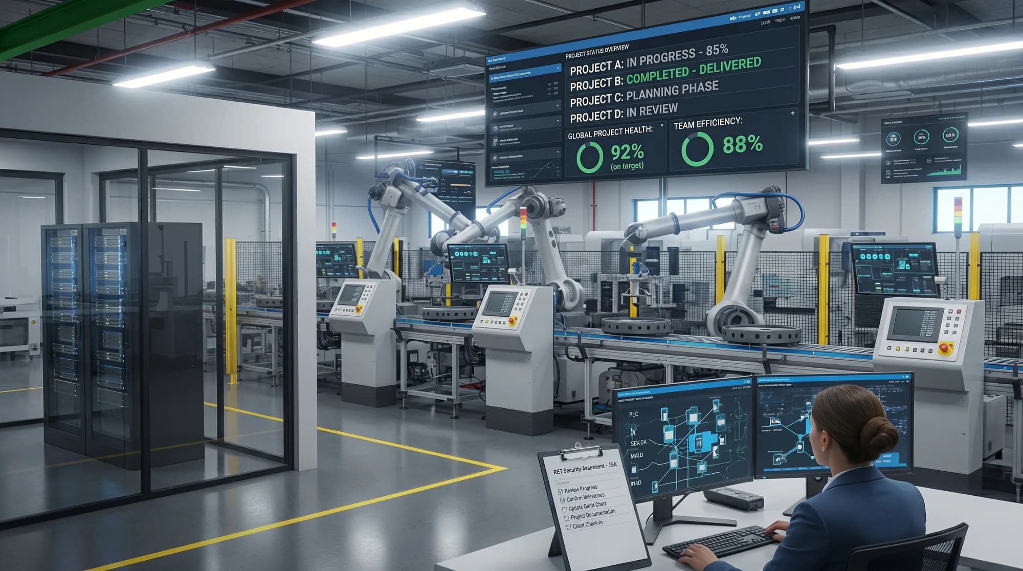 Industrial robotics on an automated production line